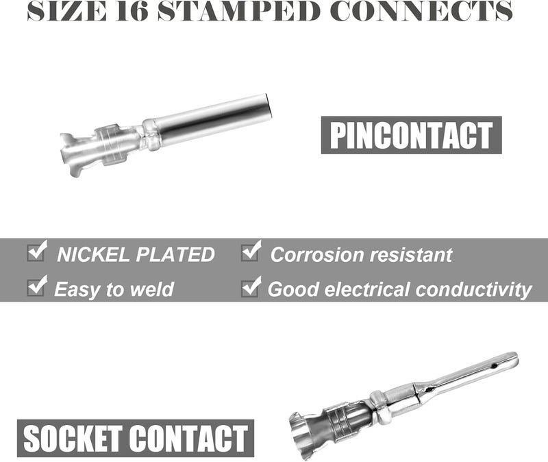 Cedolio 194 PCS Deutsch Connector Kit 2 Pairs,2 3 4 6 8 12 Pin Grey Waterproof Electrical Connector with Stamped Contacts and Seal Plugs for Truck, Off-Road Vehicles, Agriculture, Motorcycle Wiring. - Image 4